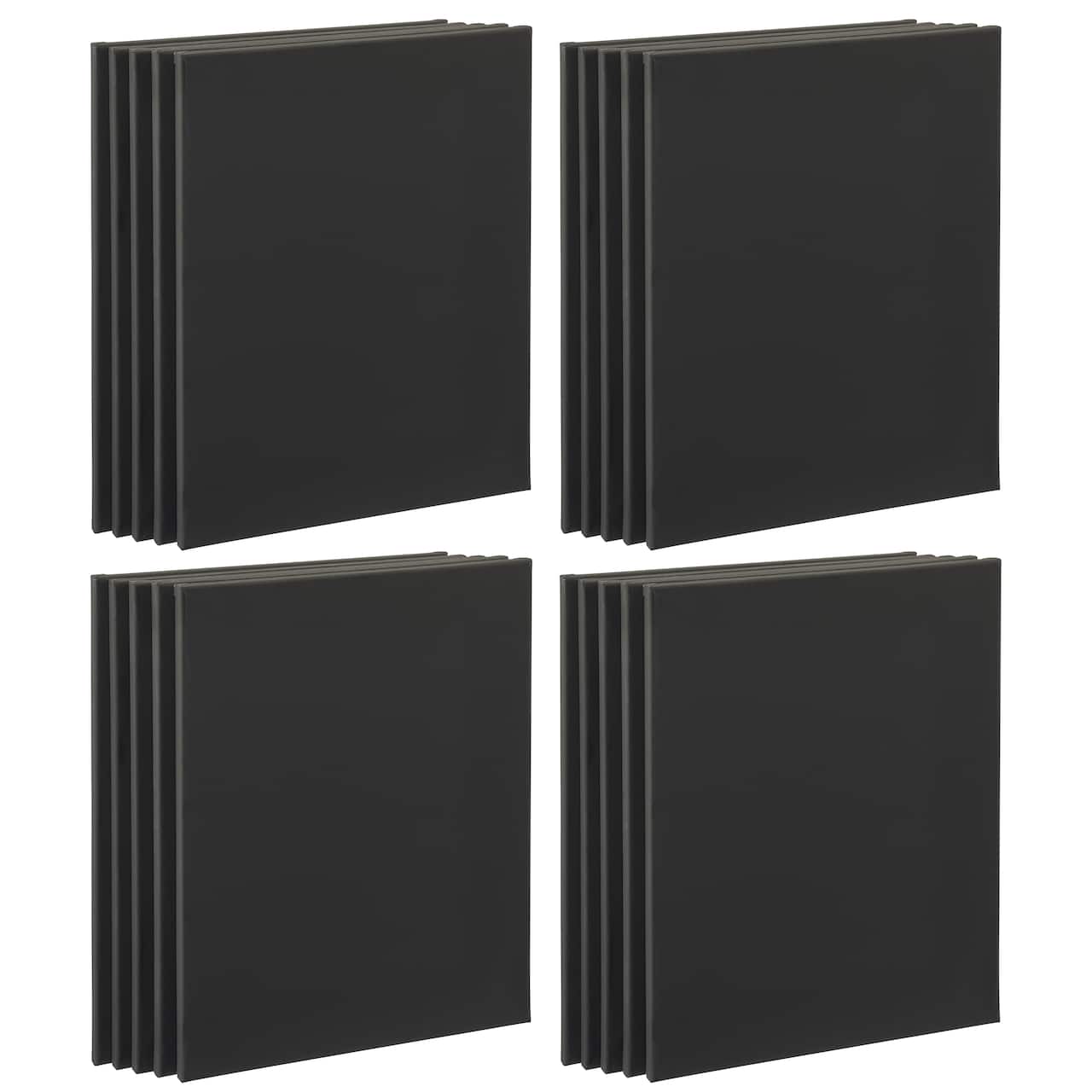 4 Packs: 5 ct. (20 total) 16" x 20" Black Super Value Canvas by Artist's Loft®